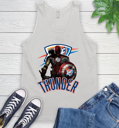 Oklahoma City Thunder NBA Basketball Captain America Thor Spider Man Hawkeye Avengers Tank Top