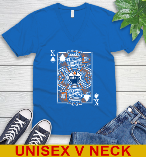 Edmonton Oilers NHL Hockey The King Of Spades Death Cards Shirt V-Neck T-Shirt 5