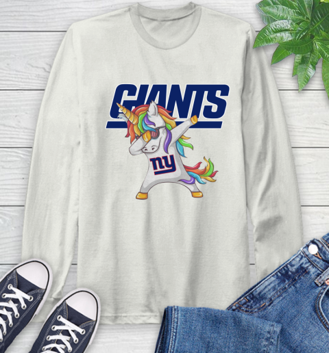 New York Giants NFL Football Funny Unicorn Dabbing Sports Long Sleeve T-Shirt 12