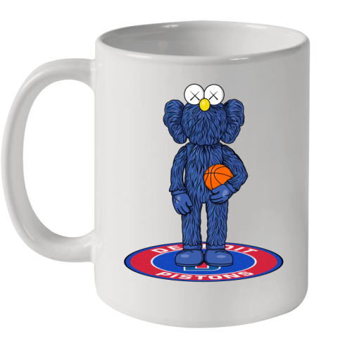 NBA Basketball Detroit Pistons Kaws Bff Blue Figure Shirt Ceramic Mug 11oz