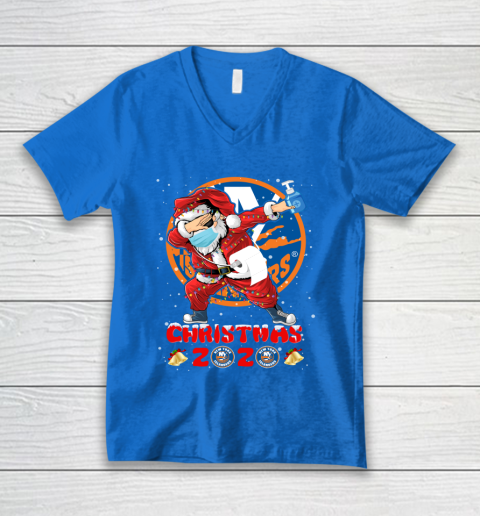 New York Islanders Funny Santa Claus Dabbing Christmas 2020 NHL V-Neck T-Shirt 5
