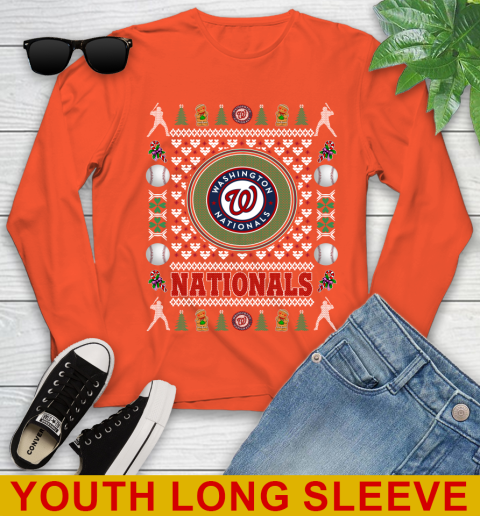 Washington Nationals Merry Christmas MLB Baseball Loyal Fan Youth Long Sleeve 4 Washington Nationals Merry Christmas MLB Baseball Loyal Fan Youth Long Sleeve - Image 4