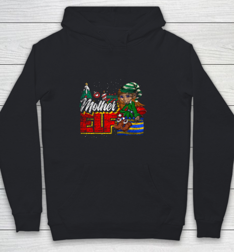 Mother Elf Matching Family Group Christmas Pajama Mommy Youth Hoodie