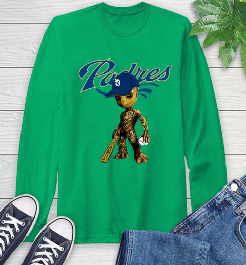 MLB San Diego Padres Groot Guardians Of The Galaxy Baseball Long Sleeve T-Shirt 7
