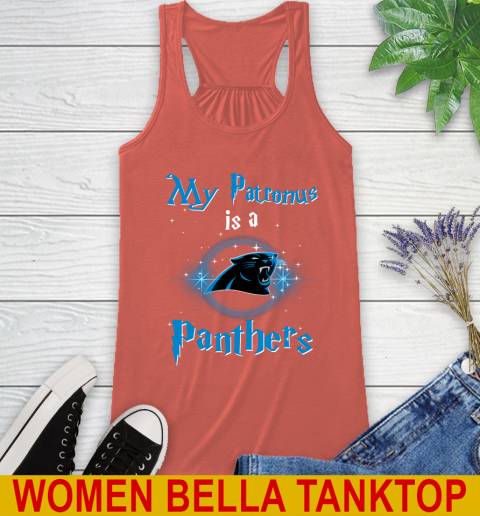 NFL Football Harry Potter My Patronus Is A Carolina Panthers Racerback Tank 3