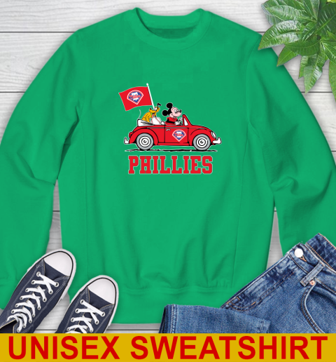 MLB Baseball Philadelphia Phillies Pluto Mickey Driving Disney Shirt Sweatshirt 6