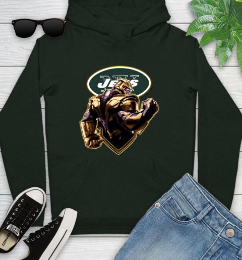 NFL Thanos Avengers Endgame Football Sports New York Jets Youth Hoodie 13