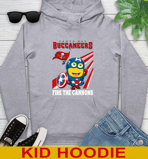 NFL Football Tampa Bay Buccaneers Captain America Marvel Avengers Minion Shirt Youth Hoodie 6