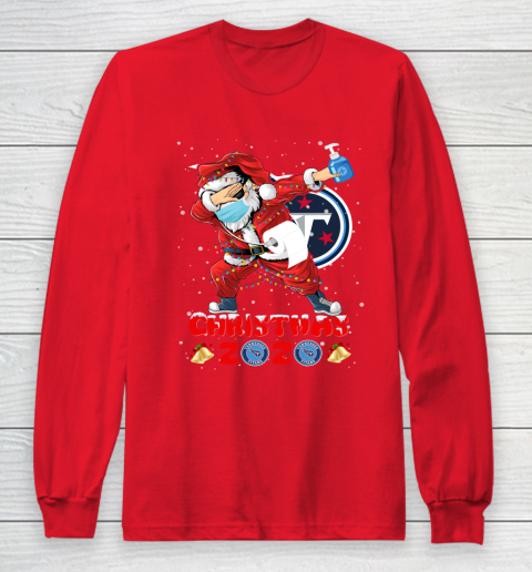 Tennessee Titans Funny Santa Claus Dabbing Christmas 2020 NFL Long Sleeve T-Shirt 7