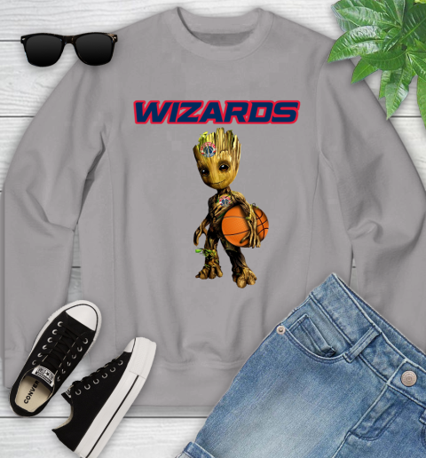 Washington Wizards NBA Basketball Groot Marvel Guardians Of The Galaxy Youth Sweatshirt 4
