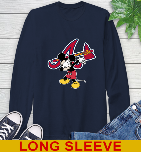 Atlanta Braves MLB Baseball Dabbing Mickey Disney Sports Long Sleeve T-Shirt 4