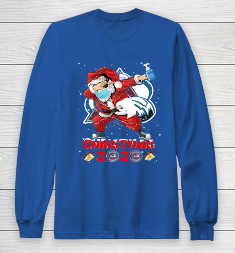 Colorado Avalanche Funny Santa Claus Dabbing Christmas 2020 NHL Long Sleeve T-Shirt 6