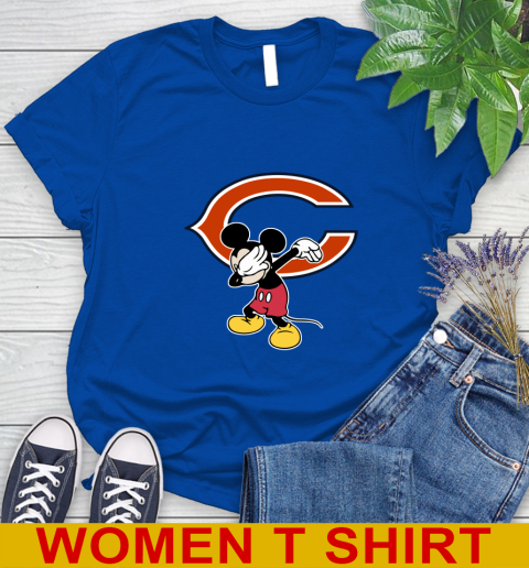 Chicago Bears NFL Football Dabbing Mickey Disney Sports Women's T-Shirt 9