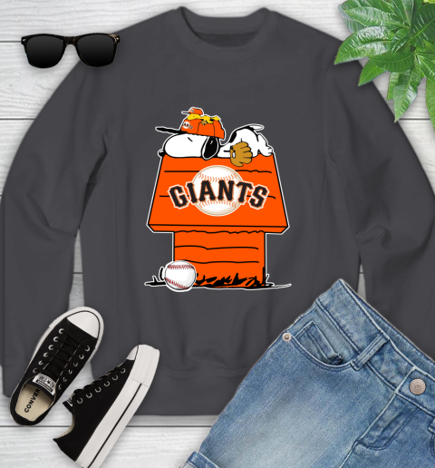 MLB San Francisco Giants Snoopy Woodstock The Peanuts Movie Baseball T Shirt_000 Youth Sweatshirt 6