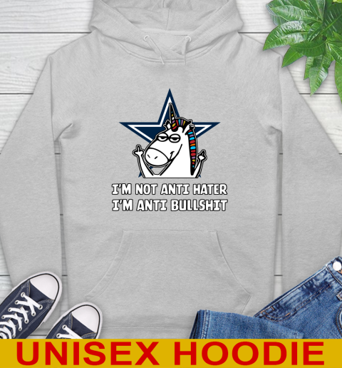 Dallas Cowboys NFL Football Unicorn I'm Not Anti Hater I'm Anti Bullshit Hoodie 6