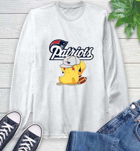 NFL Pikachu Football Sports New England Patriots Long Sleeve T-Shirt
