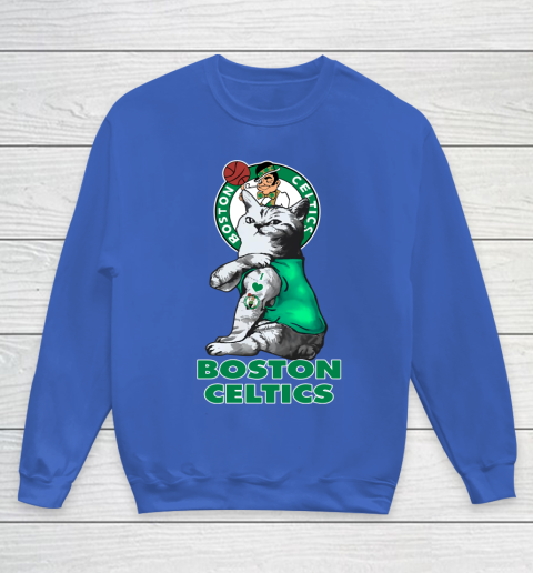 NBA Basketball My Cat Loves Boston Celtics Youth Sweatshirt 6