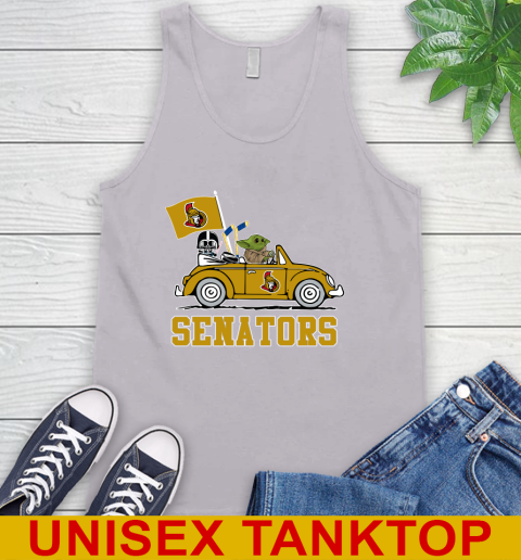 NHL Hockey Ottawa Senators Darth Vader Baby Yoda Driving Star Wars Shirt Tank Top 4