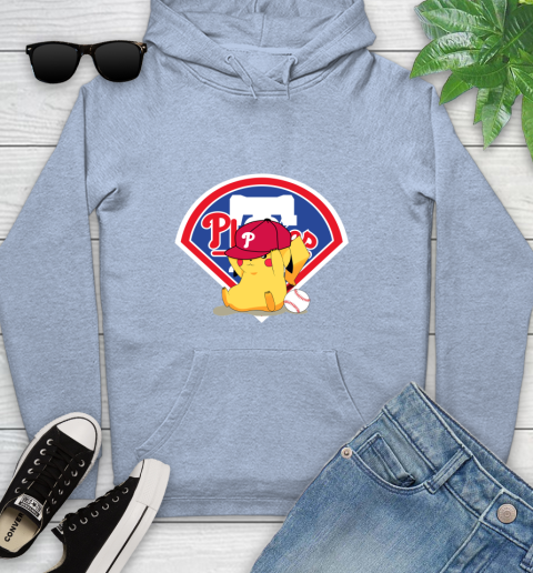 MLB Pikachu Baseball Sports Philadelphia Phillies Youth Hoodie 10