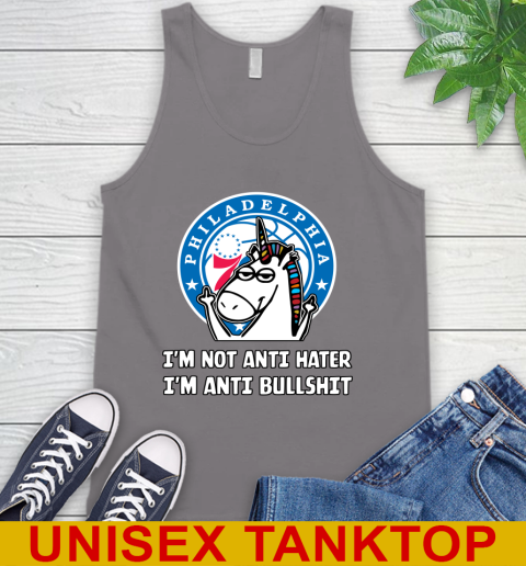 Philadelphia 76ers NBA Basketball Unicorn I'm Not Anti Hater I'm Anti Bullshit Tank Top 8 Philadelphia 76ers NBA Basketball Unicorn I'm Not Anti Hater I'm Anti Bullshit Tank Top - Image 8