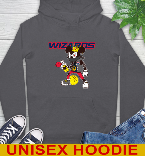 Washington Wizards NBA Basketball Mickey Peace Sign Sports Hoodie 7