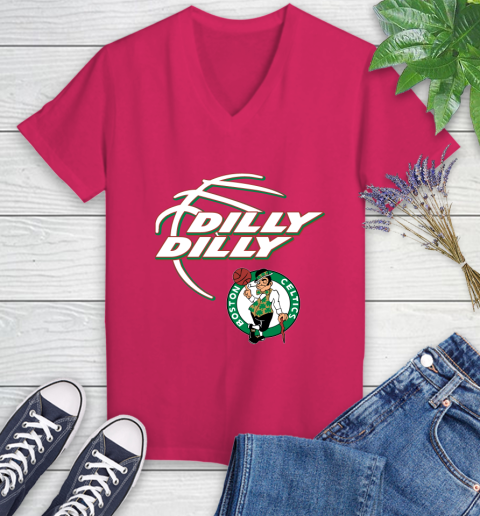 NBA Boston Celtics Dilly Dilly Basketball Sports Women's V-Neck T-Shirt 9