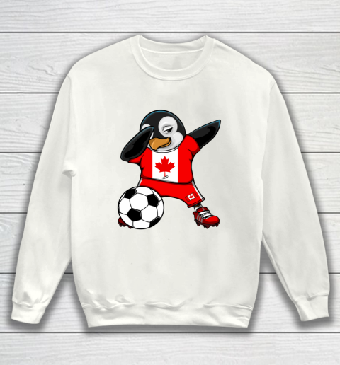 Dabbing Penguin Canada Soccer Fans Jersey Football Lovers Sweatshirt