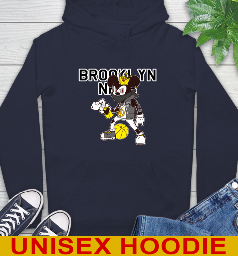 Brooklyn Nets NBA Basketball Mickey Peace Sign Sports Hoodie 4
