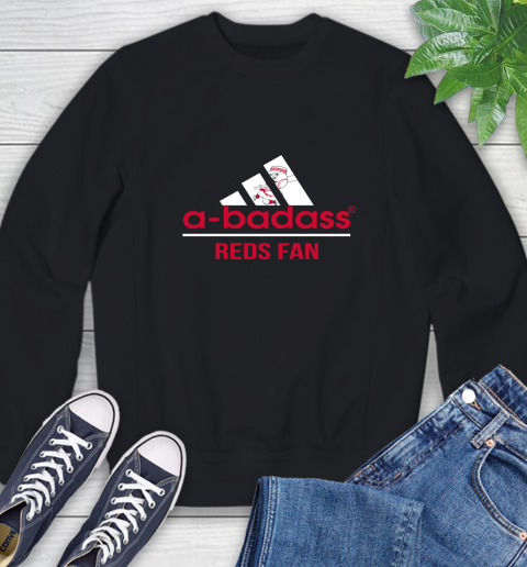MLB A Badass Cincinnati Reds Fan Adidas Baseball Sports Sweatshirt