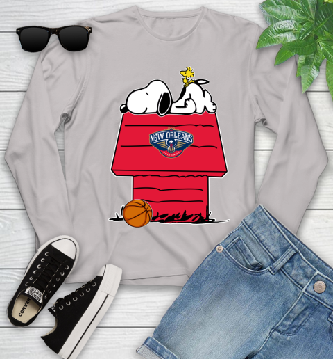 New Orleans Pelicans NBA Basketball Snoopy Woodstock The Peanuts Movie Youth Long Sleeve 12