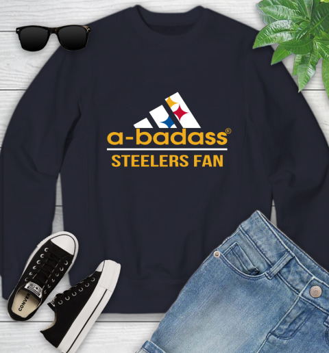Pittsburgh Steelers NFL Football A Badass Adidas Adoring Fan Sports Youth Sweatshirt 2