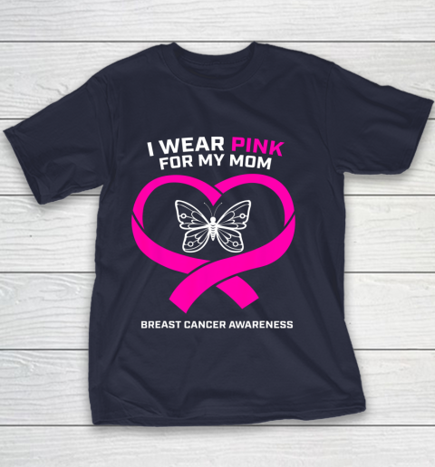 Men Women Kids Wear Pink For My Mom Breast Cancer Awareness Youth T-Shirt 2