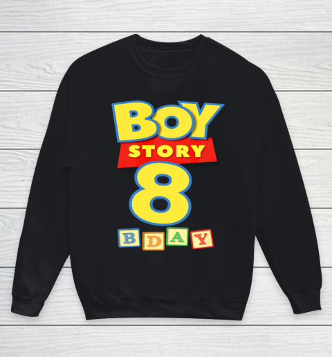 Toy Blocks Boy Story 8 Year Old Birthday Youth Sweatshirt