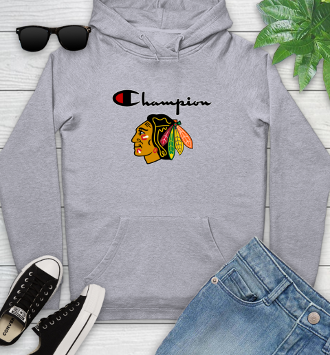 NHL Hockey Chicago Blackhawks Champion Shirt Youth Hoodie 4