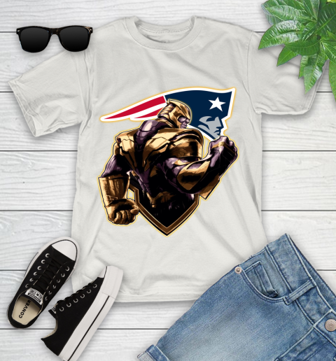 NFL Thanos Avengers Endgame Football Sports New England Patriots Youth T-Shirt 12