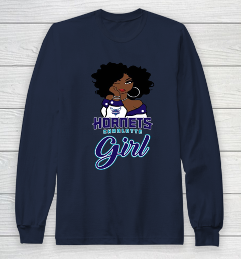 Charlotte Hornets Girl NBA Long Sleeve T-Shirt 4