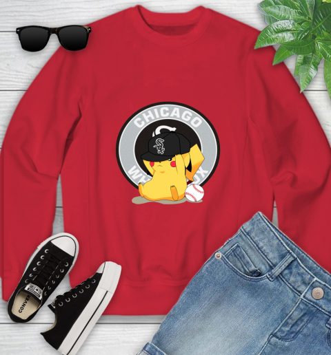 MLB Pikachu Baseball Sports Chicago White Sox Youth Sweatshirt 9