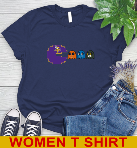 Minnesota Vikings NFL Football Pac Man Champion Women's T-Shirt 12