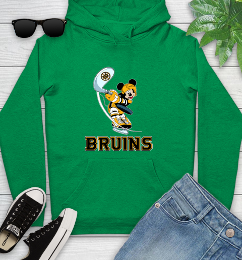 NHL Hockey Boston Bruins Cheerful Mickey Mouse Shirt Youth Hoodie 7