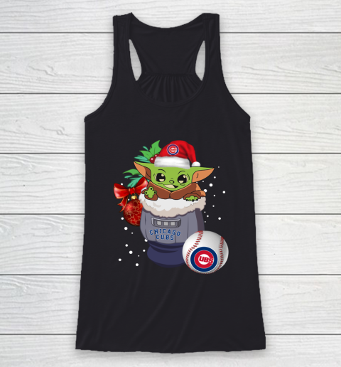 Chicago Cubs Christmas Baby Yoda Star Wars Funny Happy MLB Racerback Tank