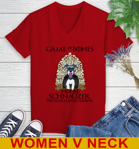 Game of bones house schnauzer dog the mailman is coming tshirt 68