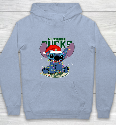 Milwaukee Bucks NBA noel stitch Basketball Christmas Youth Hoodie 5