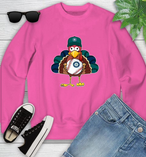 Seattle Mariners Turkey thanksgiving Youth Sweatshirt 7