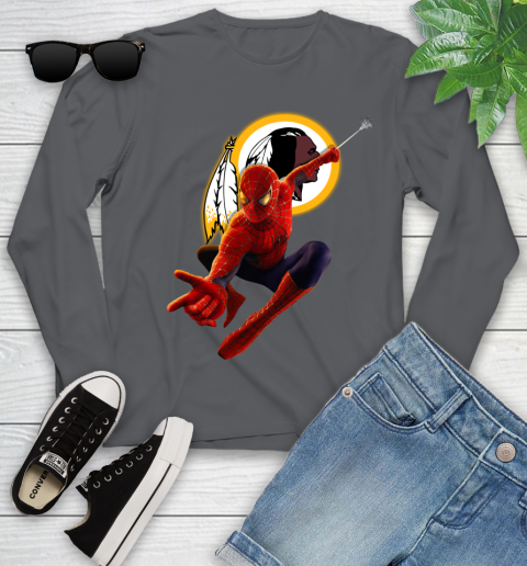 NFL Spider Man Avengers Endgame Football Washington Redskins Youth Long Sleeve 8