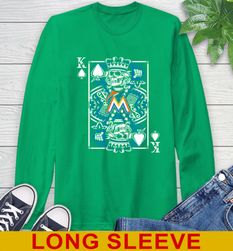 Miami Marlins MLB Baseball The King Of Spades Death Cards Shirt Long Sleeve T-Shirt 8