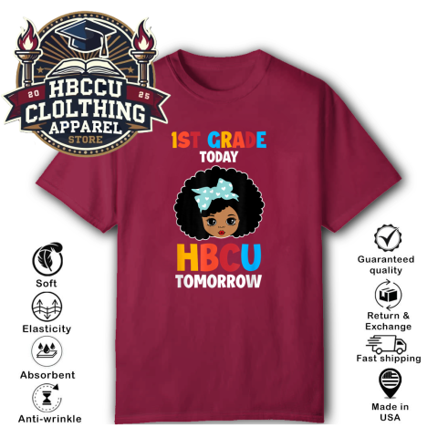 wvzo 1st grade today hbcu tomorrow classic t shirt 2 front cardinal HBCU Clothing Apparel
