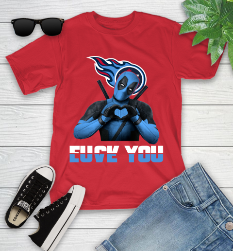 NHL Tennessee Titans Deadpool Love You Fuck You Football Sports Youth T-Shirt 13