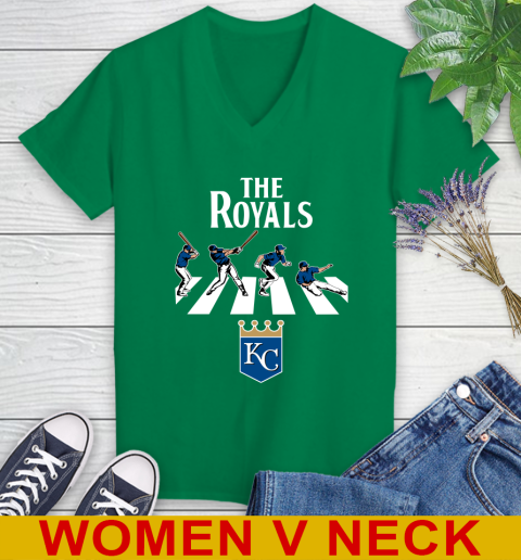 MLB Baseball Kansas City Royals The Beatles Rock Band Shirt Women's V-Neck T-Shirt 5