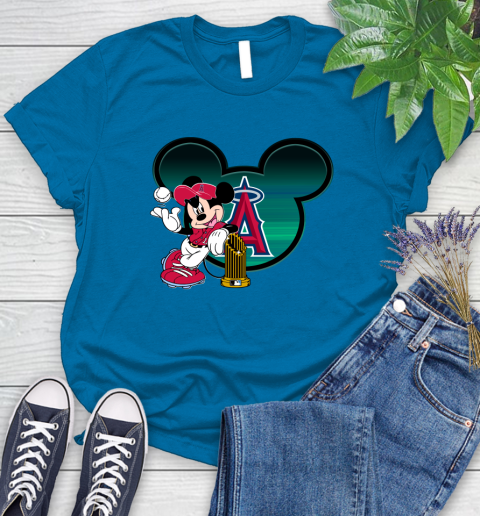 MLB Los Angeles Angels The Commissioner's Trophy Mickey Mouse Disney Women's T-Shirt 7