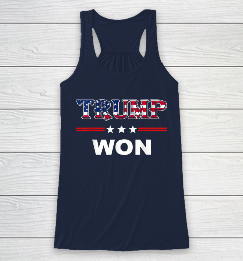 Trump Won T Shirt 4th of July American Flag Racerback Tank 8